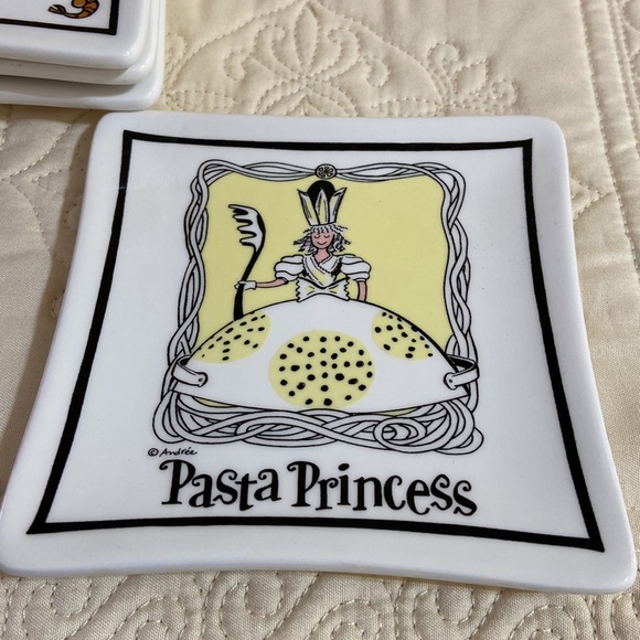 MWW Market Culinary Cuties by Andrew Tracey set 4 ceramic small square - Picture 3 of 9